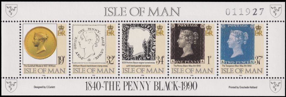 The Penny stamps, Sir Rowland Hill, William Mulready and Stanley Gibbons
					on stamps of Isle of Man 2015