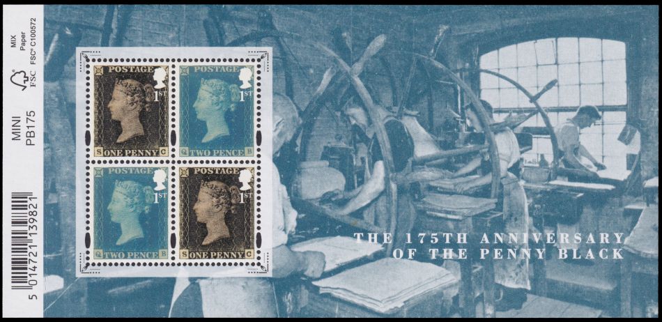 Printing process of Penny stamps on Mini-Sheet of Great Britain 2015