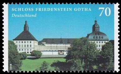 Friedenstein Castle in Gotha on stamp of Germany 2018