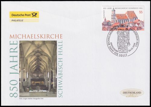 First Day Cover of the German Post with stamp 850th anniversary of St. Michael's Church