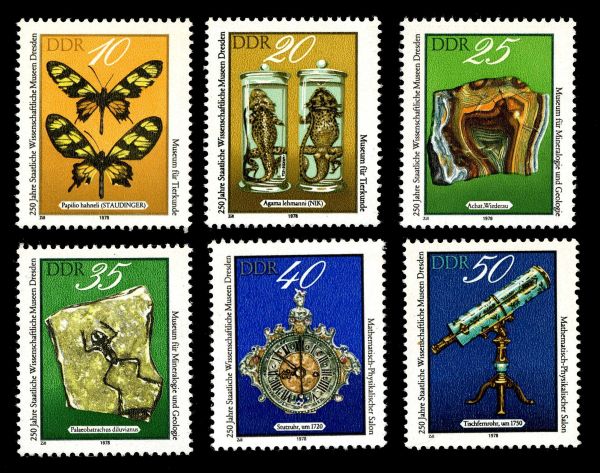 Artefacts from the collections of the Staatliche Wissenschaftliche Museen Dresden on stamps of the German Democratic Republic, 1978