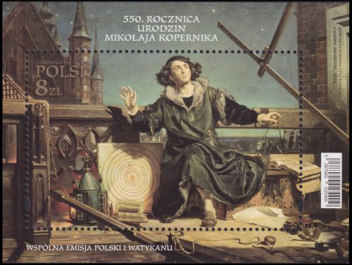 Nicolaus Copernicus on Souvenir-Sheet of Poland 2023