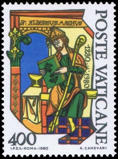 Albertus Magnus on stamp of Vatican 1980