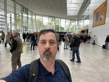 Mr. Michael Kogan (Paleophilatelist) during the opening session of the IBRA 2023 in Essen, May 25, 2023