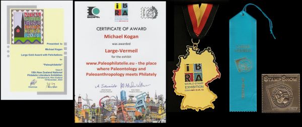 Certificates and Medals of Paleophilatelie website received in 2023