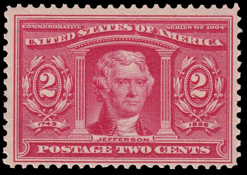 Thomas Jefferson on stamp of USA 1904