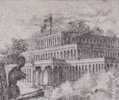 Crystal Palace during the Great Exhibition in 1851, on a Souvenir-Sheet of the Falkland Islands 2001