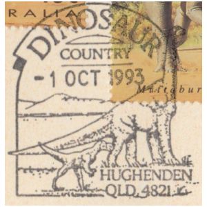 Dinosaurs and pterosaur on FDC of Australia 1993