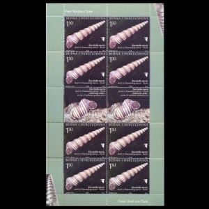 Shell from Tuzla on stamps mini sheet of Bosnia and Herzegovina 2008
