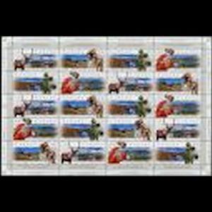 Dinosaur Trail in Alberta on stamps mini sheet of Canada 1998