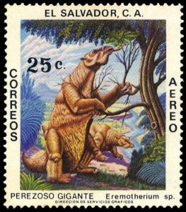 Eremotherium laurillardi on stamp of Brazil 2014