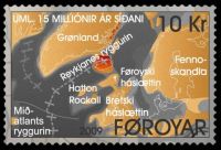 Pangea continent on stamp of Faroe island 2009