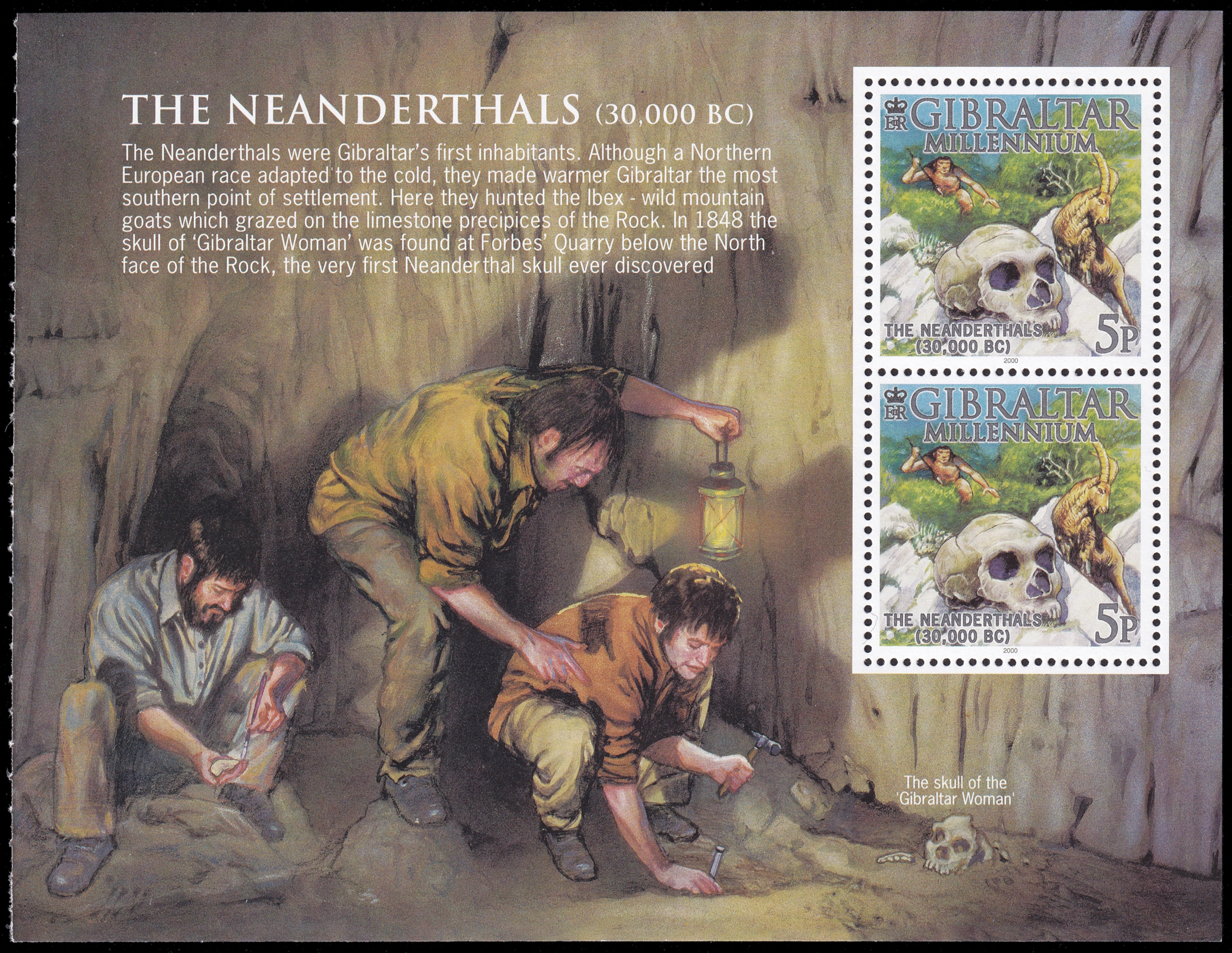 Discovery of Neanderthal's skull in Forbes' Quarry, in Gibraltar in 1859 Discovery of Neanderthal's skull in Forbes' Quarry, in Gibraltar in 1859