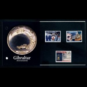 Presentation Pack with the stamps Gibraltar Anniversaries of Gibraltar 2005