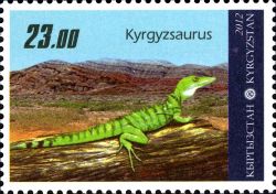Kyrgyzsaurus on stamp of Kyrgyzstan 2012