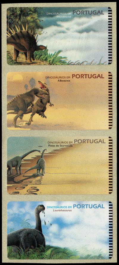 Sauropod on stamp of Portugal