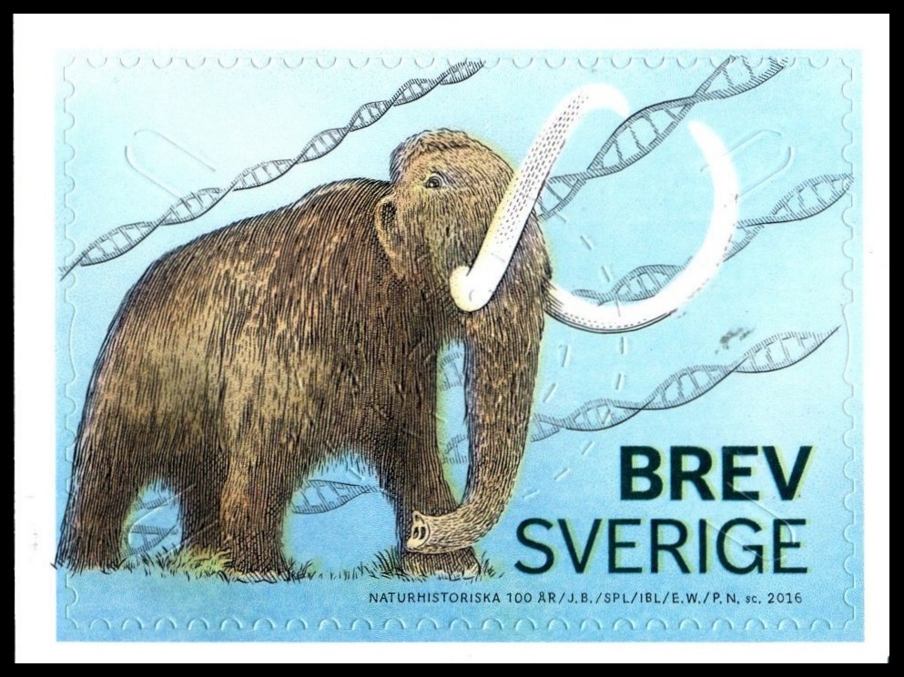 Woolly Mammoth on stamps of Sweden