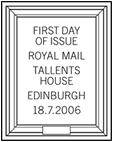 Philatelic Bureau official postmark for the National Portrait Gallery stamps 18 July 2006.