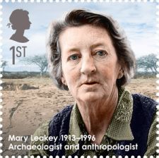 Mary Leakey on stamp of UK 2013