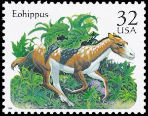 Eohippus on stamp of USA 1996
