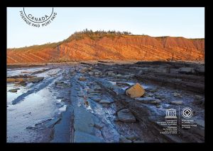 Prepaid post card shows Joggins Fossil Cliffs