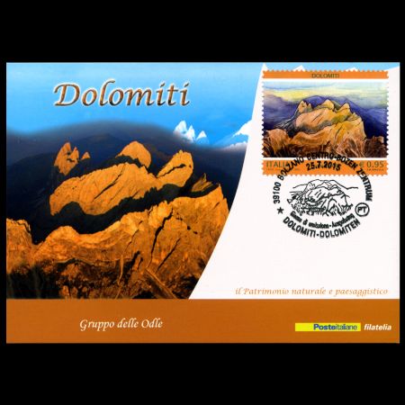 Dolomities fossil-found place on Maxi Card of Italy 2015