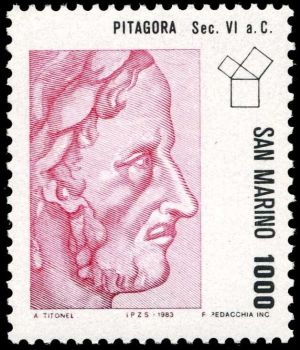 Pythagoras on stamp of Greece 2009 Pythagoras on stamp of Greece 2009