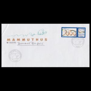 Mammoth on cachet of personalized commemorative cover of France 1999