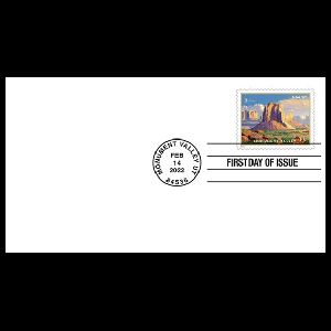 A scene from Monument Valley in Utah on FDC of USA 2022