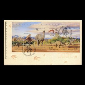 Dinosaurs and pterosaur on FDC of Australia 1993