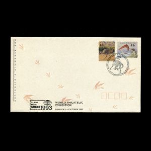 Dinosaurs and pterosaur on FDC of Australia 1993