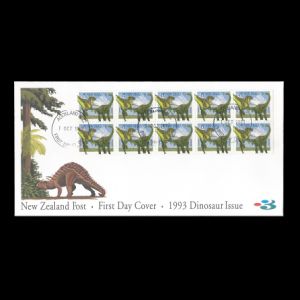 Dinosaurs on FDC of New Zealand 1993