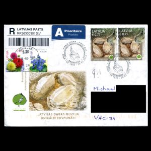 Placodermi fish on FDC of Latvia 2015