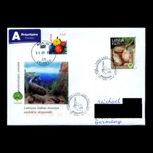 Placodermi fish on FDC of Latvia 2015