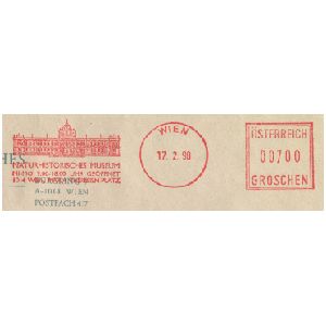 Natural history museum of Wien on commemorative postmark of Austria 1998