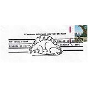 Stamposaurus on postmark of USA 1989