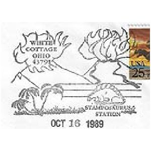 Stamposaurus on postmark of USA 1989