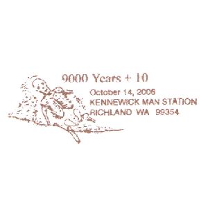 Skeleton of Kennewick Man on postmark of USA 2006