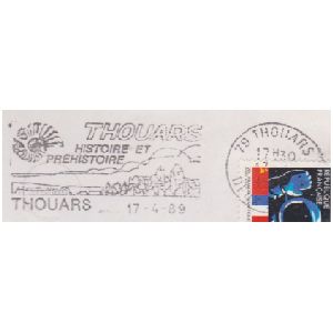 Ammonite on commemorative postmark of France