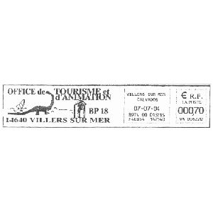 Dinosaur on commemorative postmark of France 2004