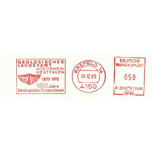 Prehistoric shell on meter franking of Germany 1985