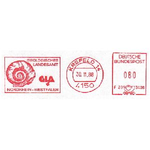 Ammonite on meter franking of Germany 1988