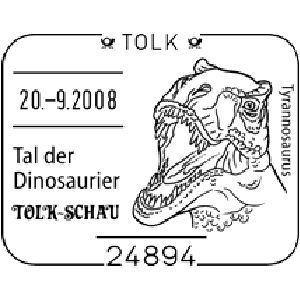 Mini-Sheet with Dinosaur stamps of Germany 2008 on big domestic registered letter