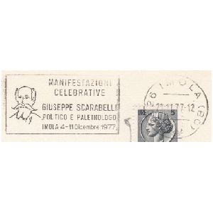 Giuseppe Scarabelli - politic and palentologist on meter franking of Italy 1977