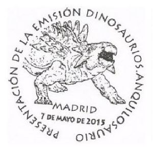 Dinosaur on postmark of Spain 2015
