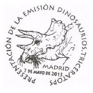 Dinosaur on postmark of Spain 2015