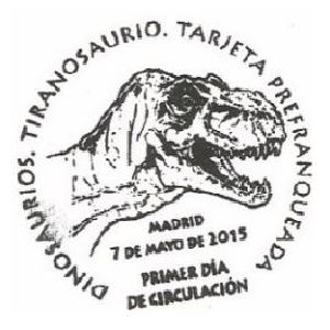 Dinosaur on postmark of Spain 2015