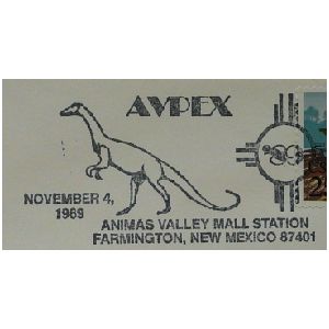 Dinosaur  on postmark of USA 1989