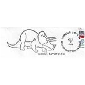Pteranodon dinosaur on postmark of USA 1989