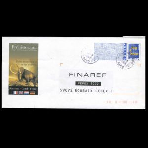 Mammoth on the cachet of the postal stationery of France